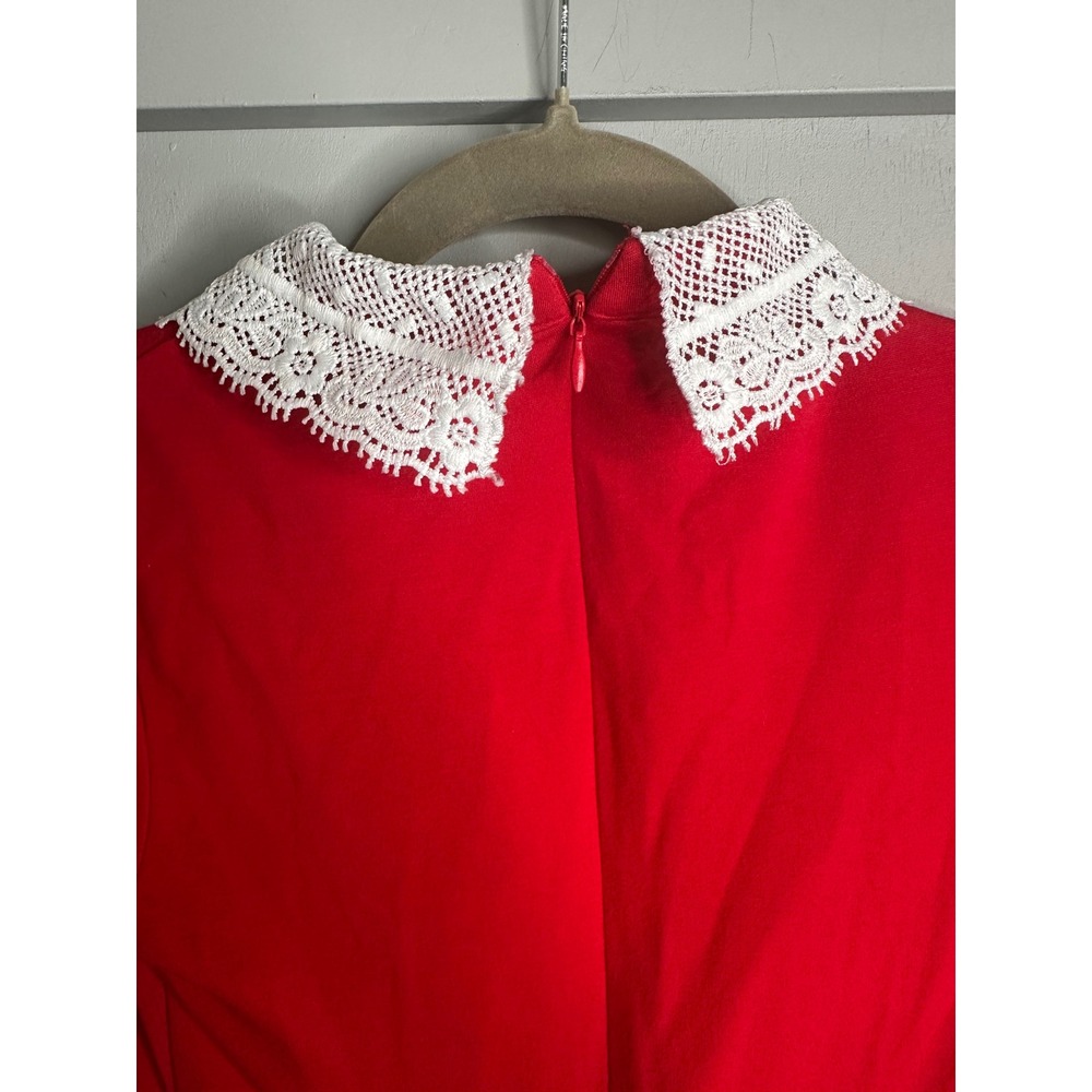 Killstar Red Lace Collar Long Sleeve Mini Dress Skeleton Tag XS - Picture 8 of 10